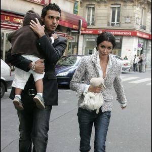 Jenifer, Maxim Nucci et leur enfant lors du mariage de Calogero.