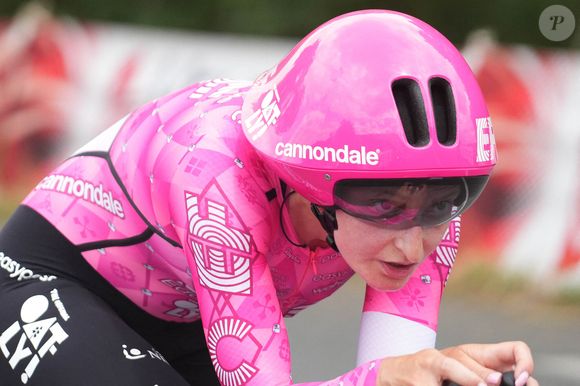 Cédrine Kerbaol de Ef Education-Oatly lors des championnats de France 2025, épreuve cycliste, contre-la-montre individuel féminin le 26 juin 2025 aux Herbiers, France. Photo by Laurent Lairys/ABACAPRESS.COM