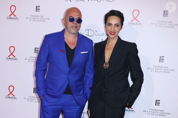 Pascal Obispo et Farida Khelfa à la 19ème soirée "Diner de la mode", "Sidaction", à Paris pour l'association AIDS le 07 juillet 2022 à Paris, France. Photo par Jerome Domine/ABACAPRESS.COM