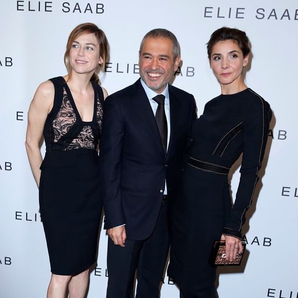 Marie Josée Croze, le couturier Elie Saab et Clotilde Courau - People au défilé Haute-couture Printemps/Été 2013 Elie Saab à Paris le 23 janvier 2013. OLIVIER BORDE / BESTIMAGE
