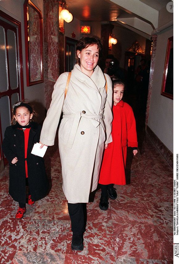 Daniela Lumbroso et ses deux filles Lola et Flora en 1990 lors de la soirée Crescendo © Coadic Guirec Bestimage