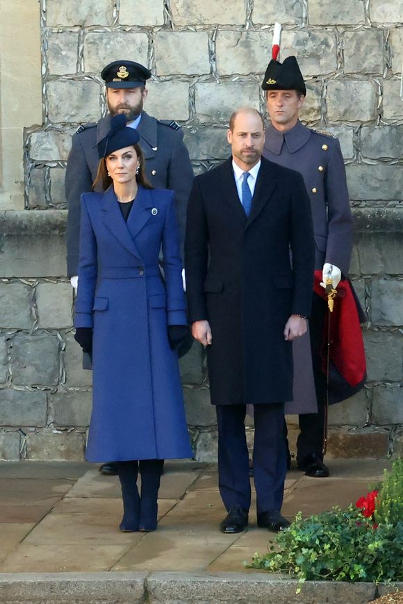 Le prince William, prince de Galles, et Catherine (Kate) Middleton, princesse de Galles, - Le prince et la princesse de Galles lors de la cérémonie d'accueil au château de Windsor, Berkshire, au premier jour de la visite d'État au Royaume-Uni du président de la République fédérale d'Allemagne. Date de la photo : mercredi 3 décembre 2025.  

© PA Photo/ Bestimage