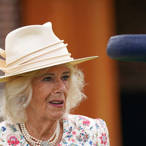 La reine Camilla, marraine de l'hippodrome de York, assiste à la deuxième journée du festival Ebor à l'hippodrome de York.  21 août 2025. Photo by Ian Forsyth/PA Wire/ABACAPRESS.COM