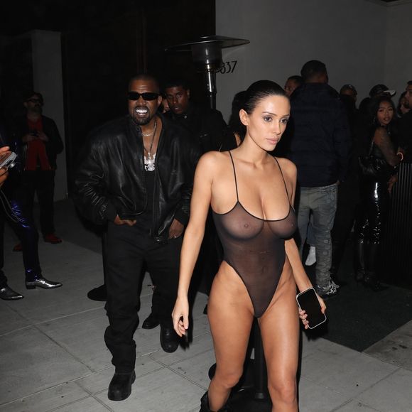 Los Angeles, CA - EXCLUSIF - Bianca Censori laisse peu de place à l'imagination dans une pièce transparente alors qu'elle et Kanye West sont vus en train de faire la fête au Living Room Club après avoir assisté aux 2025 Grammys à Los Angeles.