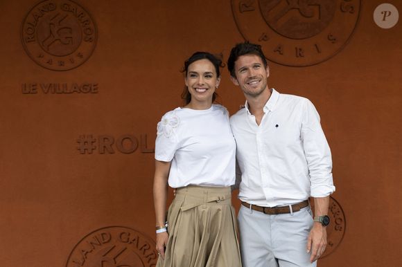 Marine Lorphelin (Miss France 2013) et son compagnon Stanislas Gruau au Village lors des Internationaux de France de Tennis de Roland Garros 2025 le 3 juin 2025 à Paris.  © Moreau / Jacovides / Bestimage