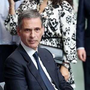 Rodolphe Saadé lors du sommet innovation et IA à l'Impérial Collège à Londres, Royaume Uni, le 9 juillet 2025.  © Dominique Jacovides/Bestimage