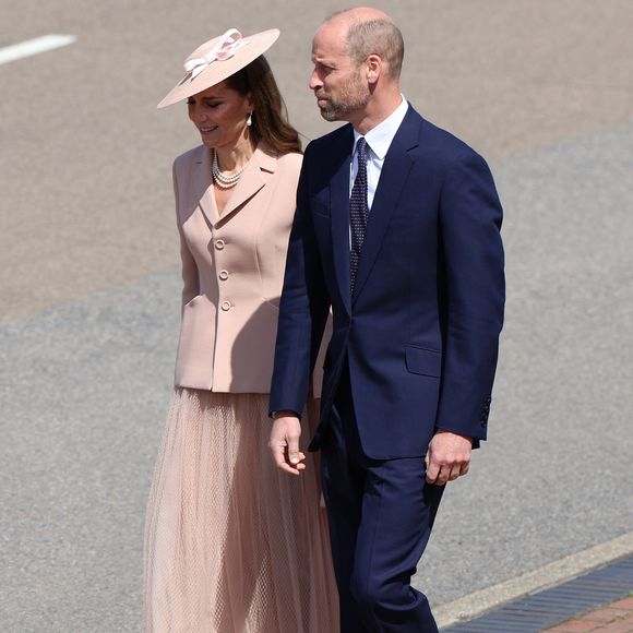 Le prince et la princesse de Galles accueillent le président Emmanuel Macron et sa femme Brigitte Macron à Northolt pour une visite d'état de trois jours. Le 8 juillet 2025. (Geoff Pugh / Pool / Julien Burton via Bestimage).