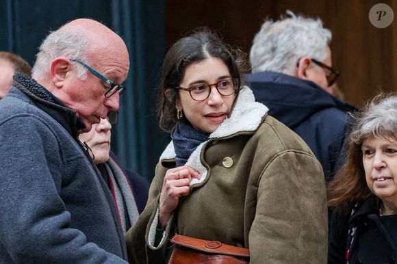 Pia Laborde, la fille de C.Laborde - Arrivées aux obsèques de C.Laborde en l’église Saint-Roch à Paris, le 6 février 2025. Décédée le 28 janvier 2025 à l'âge de 73 ans, l'ancienne présentatrice météo de TF1 (1988 - 2017) était atteinte de la maladie neurodégénérative à corps de Lewy. 
© Jacovides - Moreau / Bestimage