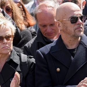 Muriel Robin et Pascal Obispo - Obsèques de Maurane en l'église Notre-Dame des Grâces à Woluwe-Saint-Pierre en Belgique Photonews / Bestimage