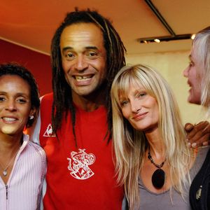 Nathalie Noah, Yannick Noah, sa femme Isabelle Camus et Cecilia Rodhe assistent au vernissage de l'exposition de sculptures de Cecilia Rodhe à la Galerie '75 Faubourg' à Paris, France, le 4 octobre 2007. Photo par Christophe Guibbaud/ABACAPRESS.COM