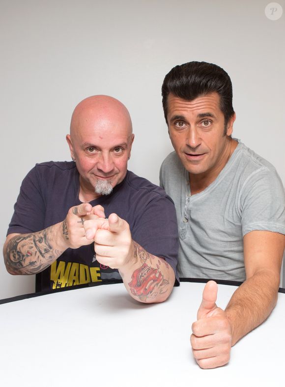 Michel Papain et Bébert des Forbans (Albert Kassabi) lors du tournage des Grands du Rire

MPP / Bestimage
