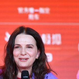 Juliette Binoche, présidente du jury du prix Tiantan du 16e Festival international du film de Pékin (BJIFF), s'exprime lors de la conférence de presse du jury du 16e BJIFF à Pékin, capitale de la Chine, le 18 avril 2026. Photo Xiao Xiao/Xinhua/Abaca