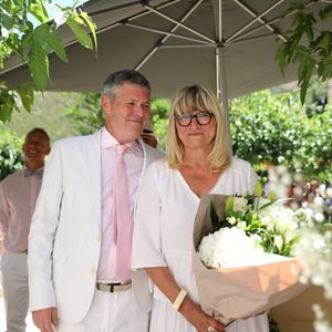 Exclusif - Mariage civil de Christine Bravo et Stéphane Bachot devant la mairie de Occhiatana en Corse le 11 Juin 2022 © Dominique Jacovides / Bestimage