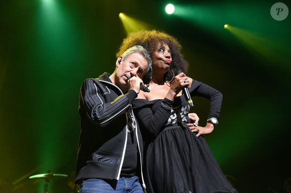 François Feldman, Joniece Jamison - Showcase pour l'avant-première du film "Stars 80, la suite" à l'Olympia de Paris le 5 décembre 2017. © Coadic Guirec/Bestimage