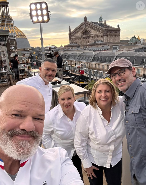 C'est en effet une marque
Philippe Etchebest, Hélène Darroze, Paul Pairet, Glenn Viel et Stéphanie Lequellec sur le tournage de "Top Chef"