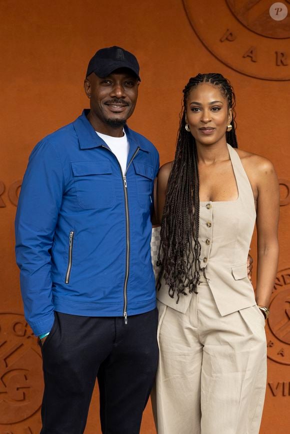 Harry Roselmack et sa nouvelle compagne Jennifer Galap au village lors des Internationaux de France de Tennis de Roland Garros 2025, à Paris, France, le 7 juin 2025. © Cyril Moreau/Bestimage