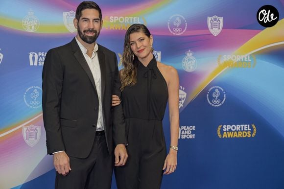 Nikola Karabatic et sa femme Géraldine Pillet - Photocall de la soirée des Sportel Awards 2024 au Grimaldi Forum à Monaco le 28 octobre 2024. © Fred Dides/Panoramic/bestimage