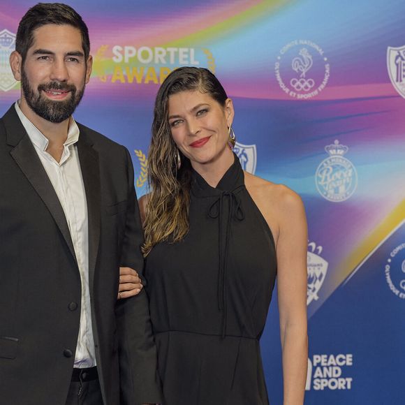 Nikola Karabatic et sa femme Géraldine Pillet - Photocall de la soirée des Sportel Awards 2024 au Grimaldi Forum à Monaco le 28 octobre 2024. © Fred Dides/Panoramic/bestimage