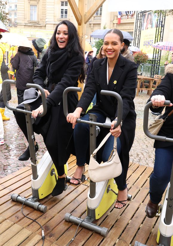Cindy Fabre et Indira Ampiot lors du lancement de 'Une Jonquille contre le cancer' à Paris le 12 Mars 2024.

© Denis Guignebourg/Bestimage