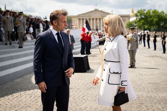 La cérémonie religieuse s’est tenue à 15h30 à l’église Saint-Martin, dans le quartier Henriville, ce mardi 15 juillet 2025.

Emmanuel Macron, président de la Republique et Brigitte Macron lors de  la cérémonie militaire du 14 juillet 2025 à Paris.

© Eric Tschaen / Pool / Bestimage
