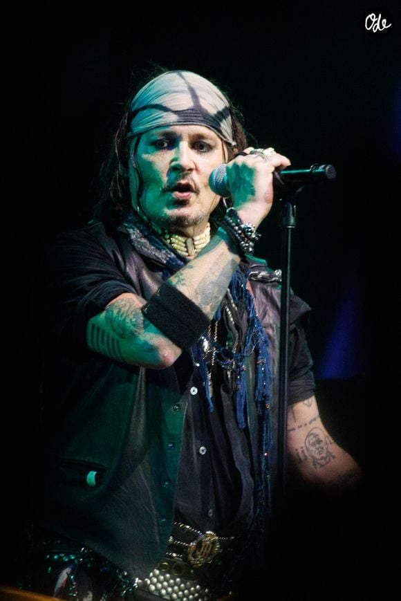 Johnny Depp - Concert du groupe Hollywood Vampires à l'Adidas Arena à Paris le 26 août 2026. © Jasmine Aissaoui / Bestimage