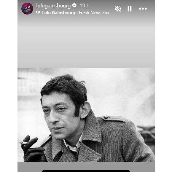 Lulu Gainsbourg rend hommage à son père, Serge Gainsbourg, sur Instagram, le 2 mars 2025.