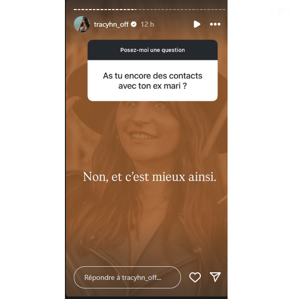 Tracy de "Mariés au premier regard" répond aux questions après sa rupture avec Flo, le 26 février 2025 via Instagram @tracyhn_off