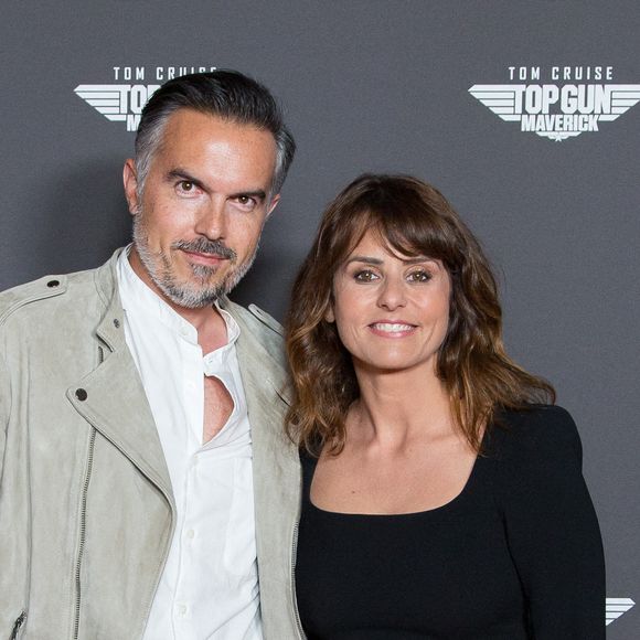 Maxime Chattam et sa femme Faustine Bollaert assistent à la première du film 'Top Gun Maverick' à l'UGC Normandie à Paris le 19 mai 2022 à Paris, France. Photo by Nasser Berzane/ABACAPRESS.COM