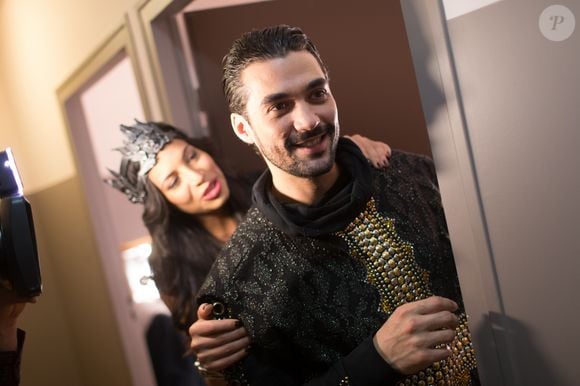 Zaho, Florent Mothe - Showcase de la comédie musicale "La légende du roi Arthur" à Paris le 10 avril 2015. Photo par CYRIL MOREAU / BESTIMAGE
