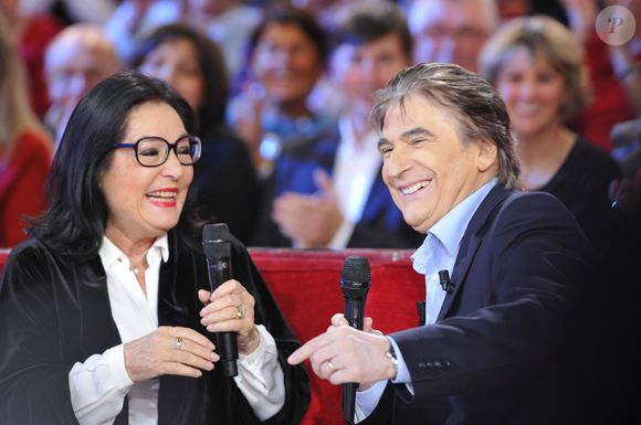 Serge Lama, Nana Mouskouri - Enregistrement de l'emission "Vivement Dimanche" a Paris le 28 Novembre 2012.