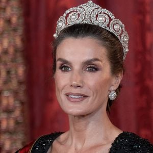 Le roi Felipe VI et la reine Letizia d'Espagne, accueillent Frank-Walter Steinmeier (Président fédéral de l'Allemagne) et sa femme Elke Budenbender pour un dîner de gala en leur honneur au palais royal à Madrid. Photo par LALO YASKY / BESTIMAGE
