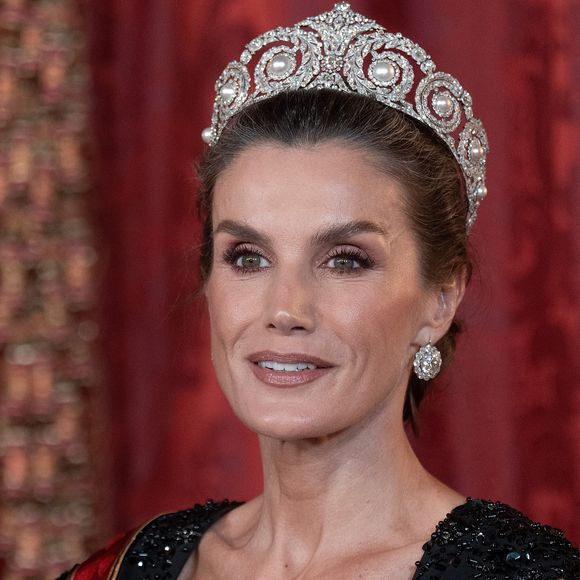 Le roi Felipe VI et la reine Letizia d'Espagne, accueillent Frank-Walter Steinmeier (Président fédéral de l'Allemagne) et sa femme Elke Budenbender pour un dîner de gala en leur honneur au palais royal à Madrid. Photo par LALO YASKY / BESTIMAGE