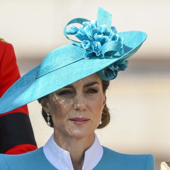 Catherine (Kate) Middleton, princesse de Galles - Les membres de la famille royale britannique arrivent à Buckingham Palace pour la cérémonie Trooping the Colour à Londres, le 14 juin 2025. Affecté par le crash du Boeing 787 Dreamliner à Ahmedabad du 12 juin, le souverain et les officiels porteront un brassard noir en hommage aux plus de 270 victimes. Bon nombre d'elles étaient des ressortissants britanniques.
