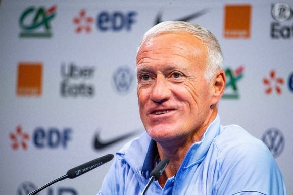 Le sélectionneur de l'équipe de France Didier Deschamps en conférence de presse avant les deux matches de Ligue des nations contre l’Italie et la Belgique au centre National du Football de Clairefontaine-en-Yvelines, France, le 2 septembre 2024. © Baptiste Autissier/Panoramic/Bestimage