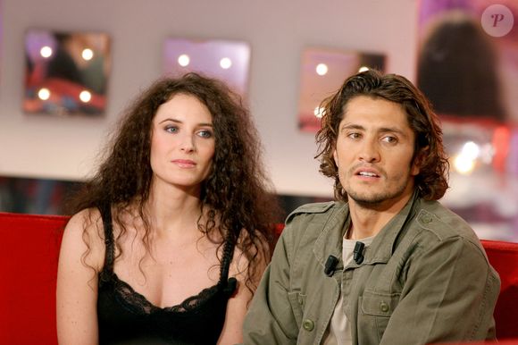 La chanteuse française Elsa et son mari, le footballeur Bixente Lizarazu, lors de l'enregistrement de l'émission de Michel Drucker 'Vivement Dimanche' consacrée à Lizarazu au Studio Gabriel à Paris, France. Photo par Jean-Jacques Datchary/ABACA.