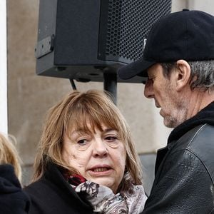 Michèle Bernier, Jean-Luc Reichmann - Obsèques d'Isabelle Mergault à la Coupole du Père-Lachaise à Paris le 30 mars 2026.