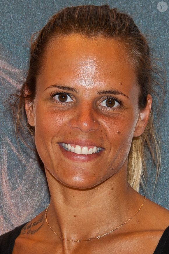 Laure Manaudou présente sa nouvelle marque de maillots de bain 'Laure Manaudou Design' (aussi appelée LM Design) en partenariat avec Topsec lors du salon international de la lingerie et du maillot de bain Mode City Paris 2013 qui se tient à la Porte de Versailles, à Paris, France, le 6 juillet 2013. Photo by Nicolas Genin/ABACAPRESS.COM