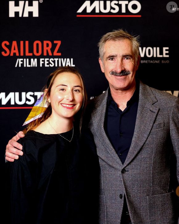 Exclusif - Violette Dorange et son père Arnaud Dorange - 5ème édition du Sailorz Film Festival dédié à la voile de compétition sur grand écran au Grand Rex à Paris le 5 Mars 2025. © Dominique Jacovides/Bestimage