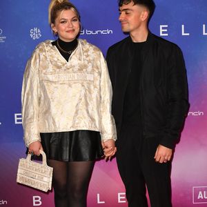 Louane et son compagnon Florian Rossi  - Avant Première de " Belle " film animé japonais au Grand Rex à Paris le 6 décembre 2021 . © Veeren / Bestimage
