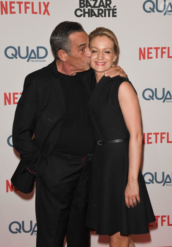 Thierry Ardisson et sa femme Audrey Crespo-Mara à l'avant-première de série télévisé TF1 "Le Bazar de la Charité" au Grand Rex à Paris, France, le 30 septembre 2019. © Coadic Guirec/Bestimage