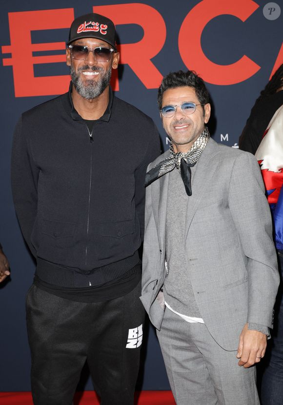 Nicolas Anelka et Jamel Debbouze - Première du film "Mercato" au cinéma "Le Grand Rex" à Paris, le 17 février 2025.
© Guirec Coadic/Bestimage