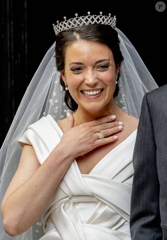 Princesse Alexandra - Mariage de la princesse Alexandra de Luxembourg et Nicolas Bagory à l’église Saint-Trophyme de Bormes-les-Mimosas. Le 29 avril 2023. © Dana Press / Bestimage