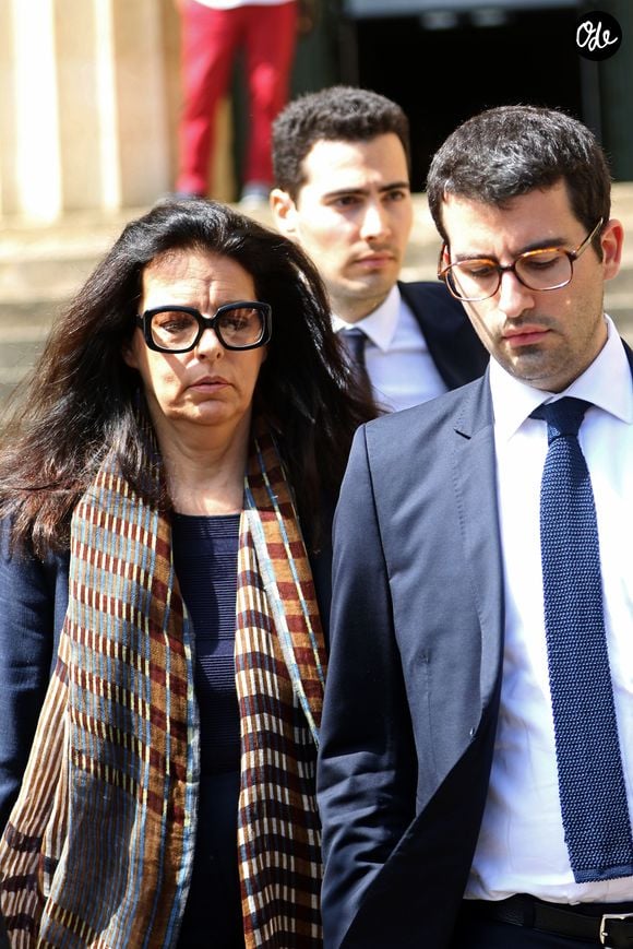Françoise Bettencourt-Meyers et ses fils Nicolas Meyers et Jean-Victor Meyers - Jugements rendus des deux premiers procès de l'affaire dite Bettencourt pour trafic d'influence et abus de faiblesse sur la milliardaire Liliane Bettencourt. au tribunal de Bordeaux, le 28 mai 2015. ©  Jean-Marc Lhomer / Bestimage
