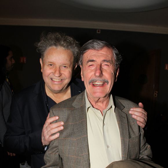 Exclusif - Christian Lebon et Bernard Menez lors de la finale du tremplin des talents de Christian Lebon à l'Alhambra Paris le 3 avril 2023.

© Philippe Baldini / Bestimage