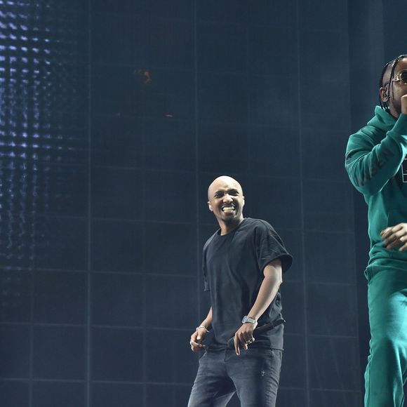 Soprano en concert avec Alonzo et Vincenzo de Psy 4 de la Rime au stade Orange Velodrome à Marseille le 11 octobre 2019 dans le cadre de sa tournée Phoenix Tour. © Bruno Bebert / Bestimage
