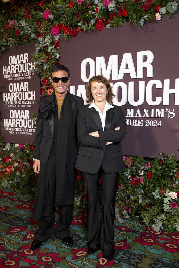 Omar Harfouch, Anne Roumanoff au photocall de la soirée Omar Harfouch "Dîner chez Maxim's" à Paris le 9 octobre 2024. © Perusseau / Tribeca / Bestimage