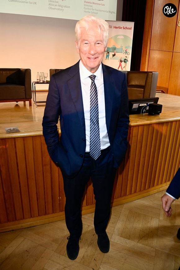 L'acteur Richard Gere lors de l'un événement à la Hertie School pour présenter l'Initiative conjointe sur les migrations" à Berlin, Allemagne, le 4 juin 2026. © Action Press/Bestimage | 00758236