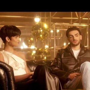 Nino Mosa et Eve Gilles lors de leur premier prime de "Danse avec les stars", le 14 février 2025, sur TF1