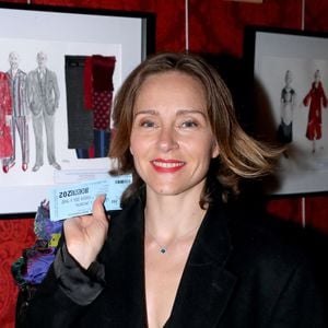 Exclusif - Delphine Depardieu - Personnalités à la pièce de théâtre de J.M.Rouart (de l'Académie Française), « Le Bar de l'Oriental », au Théâtre Montparnasse à Paris, France. Le 7 février 2024. 
© Bertrand Rindoff / Bestimage