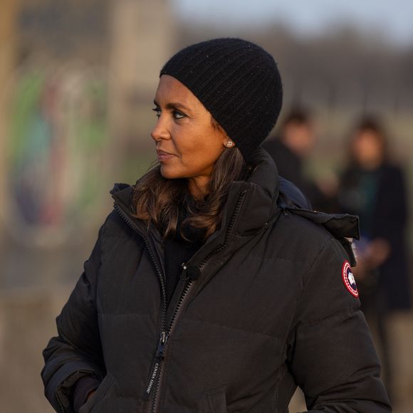 Karine Le Marchand soutient les agriculteurs sur le barrage de l'Autoroute A4 à hauteur de Jossigny en Seine et Marne le 29 Janvier 2024. 
© Jeremy Melloul - Pierre Perusseau / Bestimage